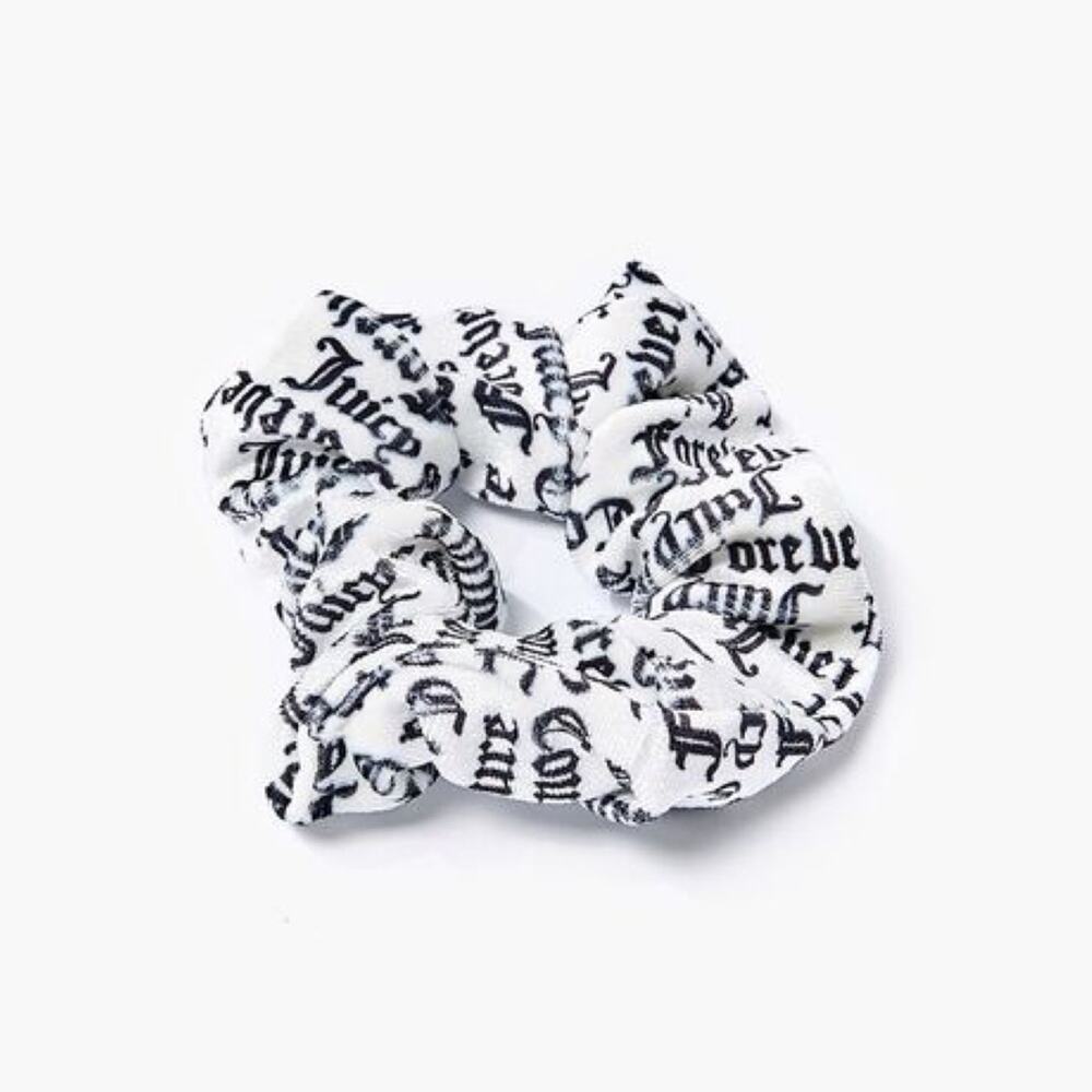 Juicy Couture Velour Black & White Scrunchi